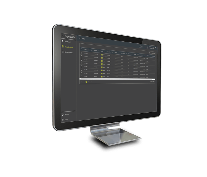 Proligent QuickView Screen showing Passed Runs