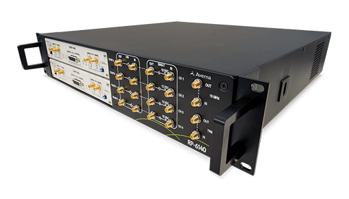 RP-6140 Multi-Channel Record and Playback. It has a Frequency range of 10–6000 MHz, up to 4×40 MHz or 2×80 MHz bandwidth, 14-bit resolution, tight channel synchronization. It records up to 20 hours, includes RF Studio for quick setup/analysis and supports a software-defined.